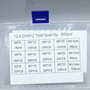 500 Pcs Grade 12.9 Black M3 M4 M5 Inner Hex Socket Head Cap Screws Assortme