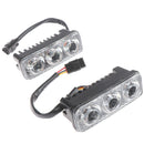 2pcs Car Daytime Running Light 3LED White DRL Light Amber Turn Signal Fog Lam Bj