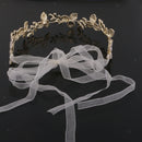 Gorgeous Ladies Girls Leaf Crystal Hair Band with Ribbon Headwear
