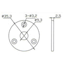 3pcs Guitar Round Output Jack Socket Plate for Electric Guitar Replacement