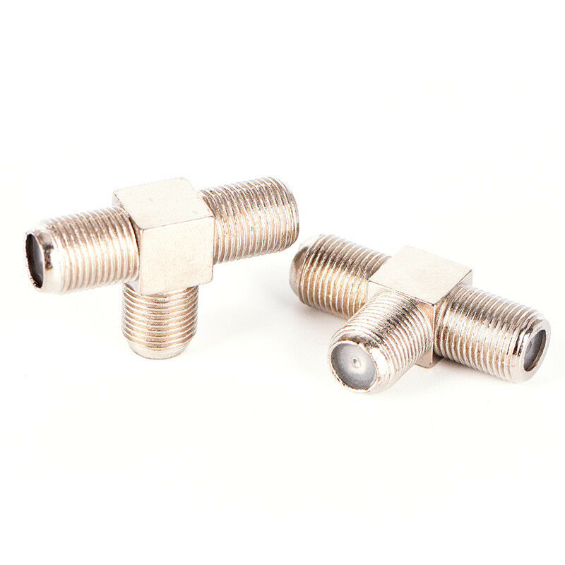 2PCS TV Aerial Cable Connector Male Coax Plug To Female Socket For TV M&~