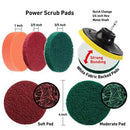 21 Piece Drill Brush Attachments Set Scrub Pads Sponge Power Scrubber Brush