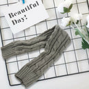 Fashion Lady Arm Warmers Pattern Knitting Wool Fingerless Gloves - Light graS6M7