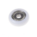 1 Nylon Plastic Carbon Steel Pulley Wheels Roller Groove Ball Bearing White JR