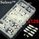 120 M2 Male-Female Spacer Nylon White Hex Screw Nut Stand-off PCB Assortment Kit