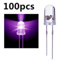 4X(100Pcs/Lot 5Mm Round Purple Uv Led Diode Super Bright Water Clear Led LiZ2T3)