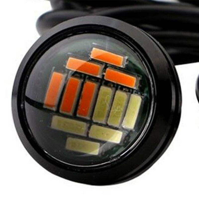 4 Pcs Car 12V 23Mm Dual Color Switchback 4014 12 Led Drl Eagle Eye Daytime  V2V4