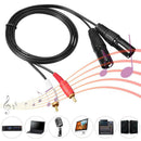 2RCA Male to Dual 2XLR Male 1.5m Stereo Audio Connection Microphone Cable Wire