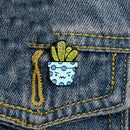 Cartoon Cute Potted Plant Brooch Badge Unisex Shirt Enamel Pins (Style 1)