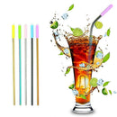 Steel Drink - Straw Bend Straight Stainless Tea Straw 12PCS Juice Tube Milk HX1Y