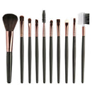 10pcs Makeup Brushes Set Eye Shadow Eyebrow Foundation Beauty Tools(Coffee) A