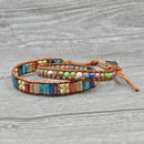 New Chakra Bracelet Fashion Jewelry Natural Stone Bead Handmade Crystal Lea