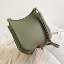 Solid Color Shoulder Handbags Leather Women Big Flap Crossbody Bags (Green)
