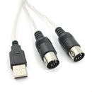 Pro USB IN-OUT MIDI Adapter Cable PC to Music Electronic Keyboard Converter