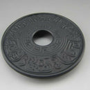 Black Cast Iron Teapot Trivet with Rubber Pegs for Dining and Kitchen Table Y7R1