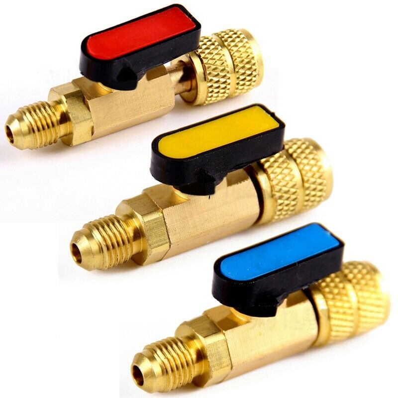 3Pcs/Lot Hvac Tools Gauges New 3 Color R410A Valves Refrigerant Adapter Ac  E4R1