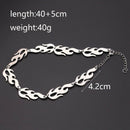Harajuku Streetwear Alloy Flame Unisex Necklace Punk Accessory Rock Chain C M8P8
