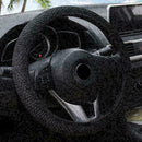Black Car Steering Wheel Cover Microfiber Leather Breathable 15''/38cm Anti P3P5