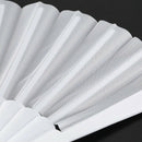 Plastic Fabric Hand Foldable Fan for Ladies Men White E4H5