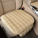 Winter Warm Plush Anti Slip Car Seat Cover Plaid Cushion Protector Beige