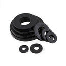 600Pcs Black Nylon Rubber Flat Washer Assortment Kit for M2 M2.5 M3 M4 M5 M