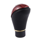 Universal Faux Leather Wood Manual Stick Gear Shift Knob Head Cover Black