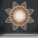 Flower Rattan Frame Mirror Decor Photo Wall Frames Wood Art Deco Frame, VintI5N9