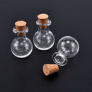 10x Mini Empty Clear Glass Bottles With Cork Small Tiny Vials Jars Transparent