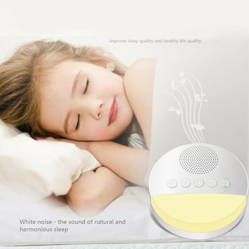 90x90x31mm White Noise Machine Sound Spa Easy Sleep Baby Rain Relax Therapy