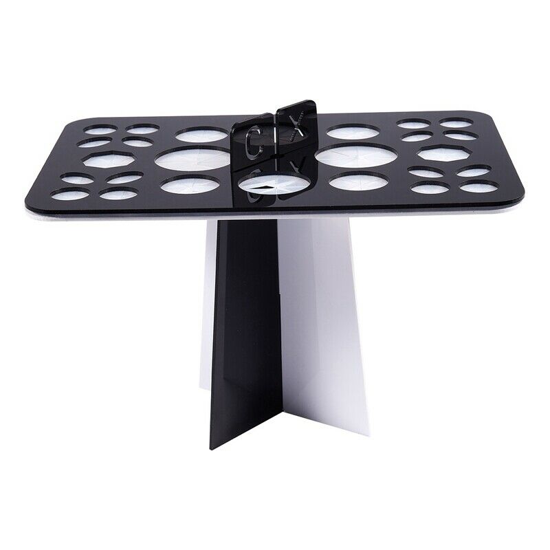 Acrylic Makeup brush drying rack dry brush holder (Black + White) G7B5