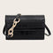 Women Crocodile Leather Shoulder Bag Solid Small Messenger Handbag (Black) A