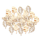 24 Pieces Mixed Leaf Natural Wood Cutouts Leaves Shapes Wooden Scrapbooking