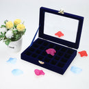 Velvet Glass Jewelry Display Box Tray Holder Storage Box Organizer A