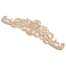 40x12cm Exquisite Classic Rubber wood Carved Applique Furniture Natural Dec