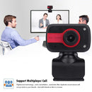 USB Webcam with Microphone 2LED Night Vision Clip-on Web Camera Red