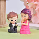 2pcs/Set Romantic Propose Marriage Lovers Micro Landscape PVC Decoration Do%!