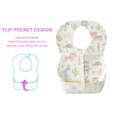 10pcs Cartoon Animal Thick Disposable Baby Bibs with Food Catcher Pocket A