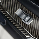4Pcs Carbon Fiber Interior Door Window Lift Button Panel Decorative Frame C