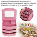 Jewellery Box Organizer Display, 3 Layers Portable Jewelry Earrings Rings B