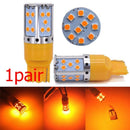 2pc Amber T20 W21W 7440 35SMD LED Bulbs Decoding Turn Signal Lights Tail Lamp