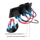 2 Gang LED Rocker Switch Panel Circuit Breaker Dual USB Charge Car Marine Boat Z