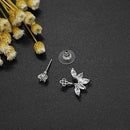 3 Pairs Hollow Flower Crystal Earrings Hanging Ear Stud for Women Jewelry
