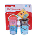 Toddler Bathtime Set Of 5 Zoo Stack And Pour Buckets For Children