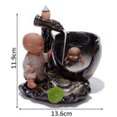 Backflow Incense Burner Home Decor Ceramic Little Monk Small Buddha Incense