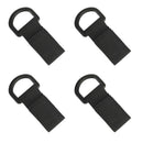4pcs Nylon Strap Buckles Hooks Belt Hanging Keychain D-Ring Carabiner Black