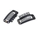 10Pcs Toupee Wig Clips Snap Clips W/ Rubber Back Hair Extension Black 9 TeetF TO