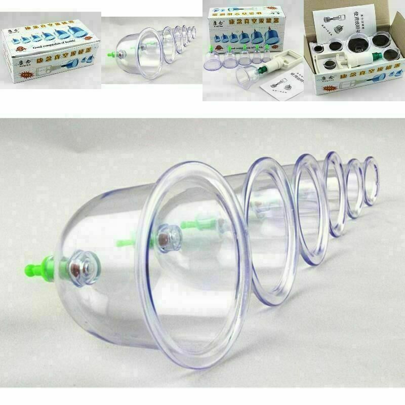 6Pcs Silicone Massage Vacuum Body Facial Cups Set Anti Cupping Cellulite ! U8M3
