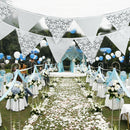 12 Flags White Flower Lace Flag Banner Pennant Wedding/Birthday Party Decor