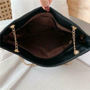 Fashion Leather Handbag Women Large Top-handle Bags Shopping Tote (Black) A
