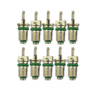 10pcs/set A/C Valve Cores Green Auto Automobile Air Conditioning Valve for R134a